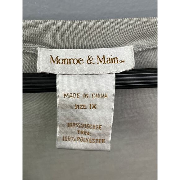Monroe & Main Dress Womens Plus Size 1X gray tunic layered Tie Front Textured - Picture 3 of 7